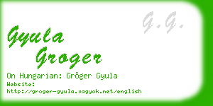 gyula groger business card